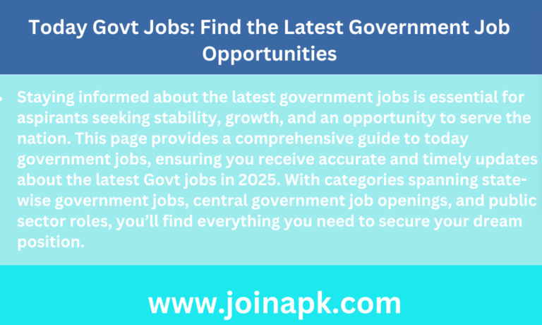 today govt jobs