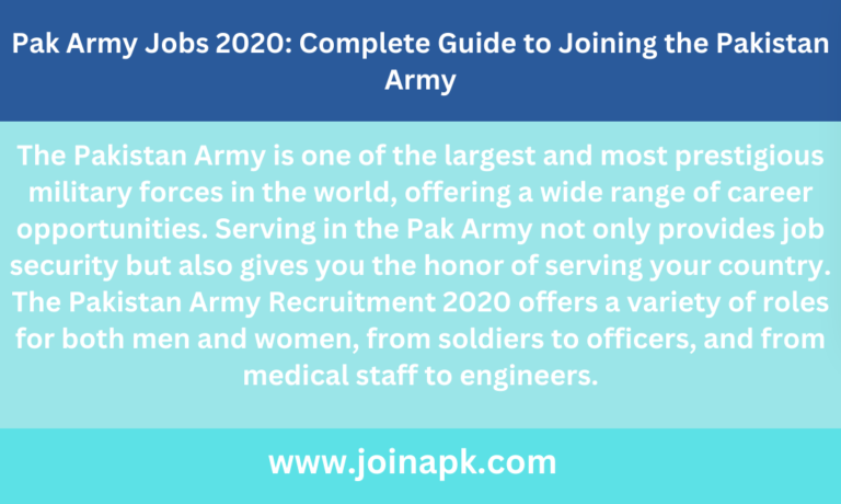 Pak Army Jobs 2020