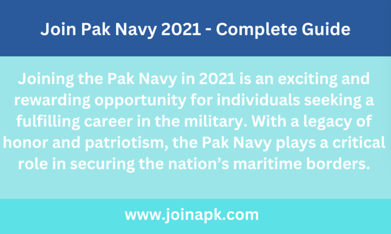 Join Pak Navy 2021