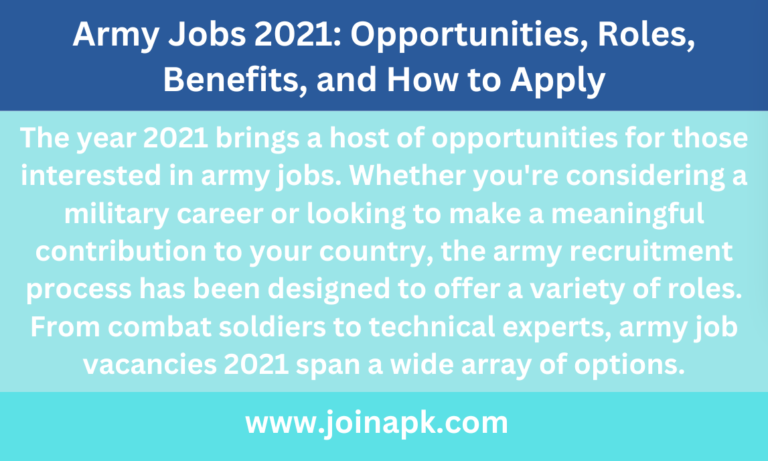 Army Jobs 2021