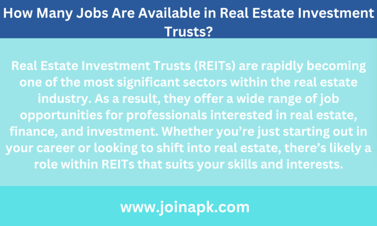 how many jobs are available in real estate investment trusts