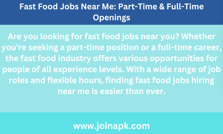 Fast Food Jobs Near Me