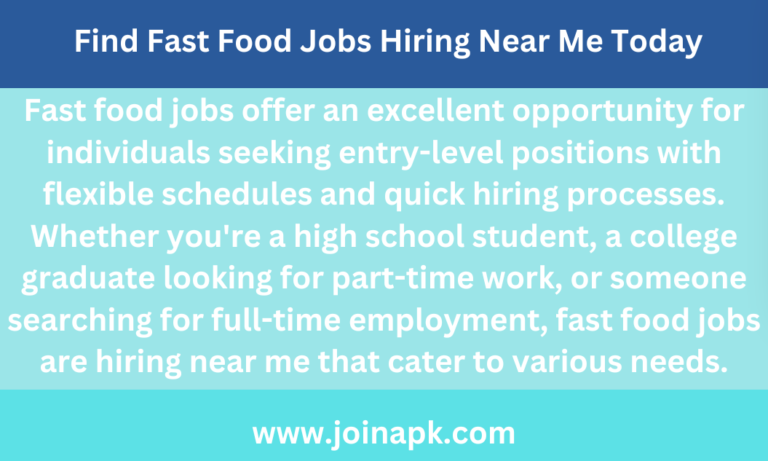 fast food jobs hiring near me