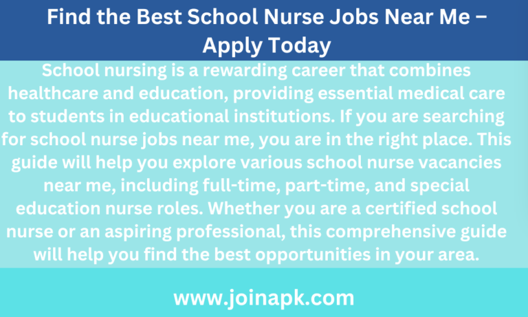 School Nurse Jobs Near Me