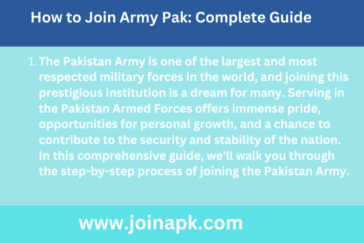 Join Army Pak