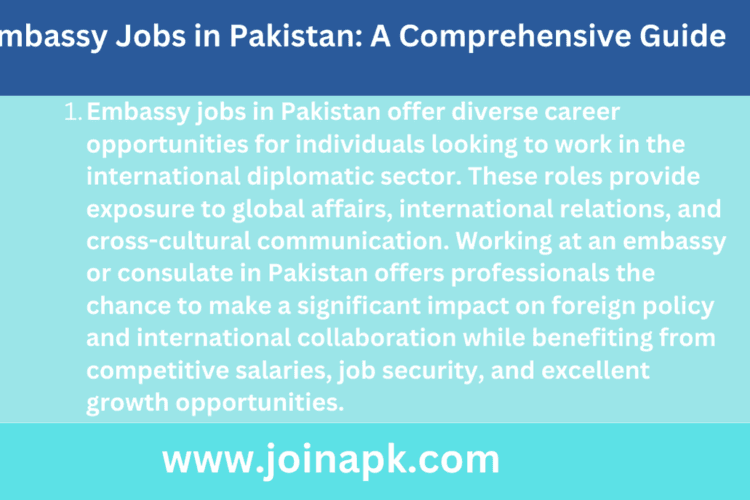 Embassy Jobs in Pakistan