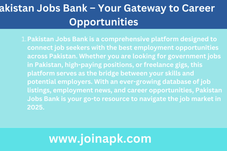 Pakistan Jobs Bank