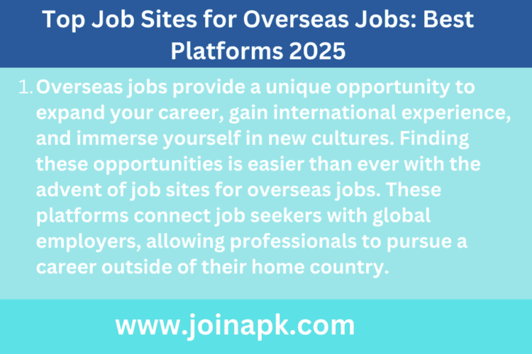 Job Sites for Overseas Jobs