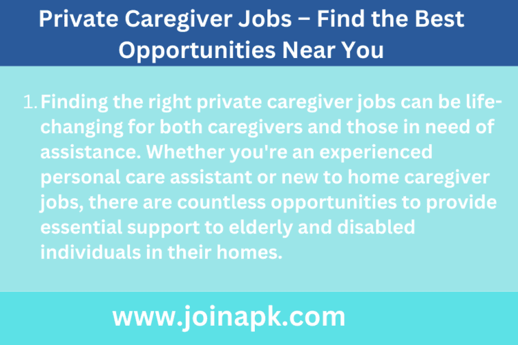 Private Caregiver Jobs