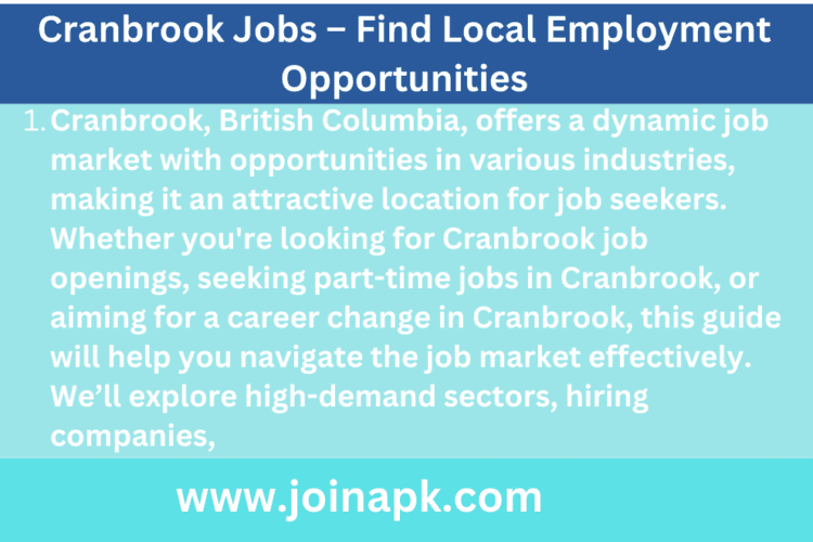 Cranbrook Jobs